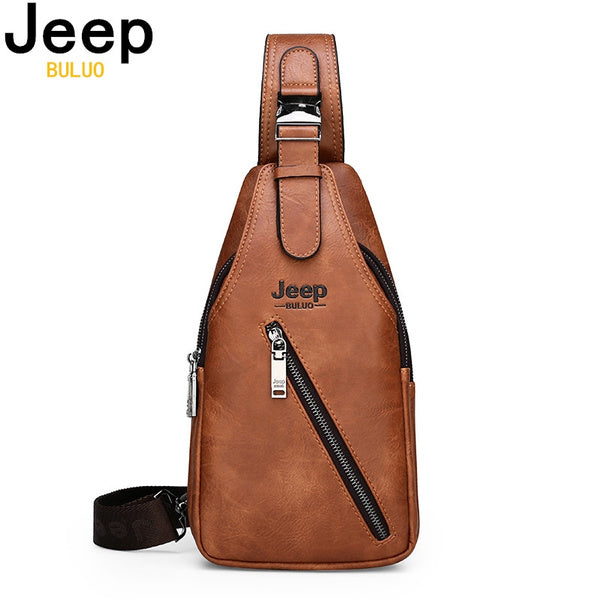 Jeep Leather Sling Bag Travel Hiking Crossbody Backpack โ Drivi