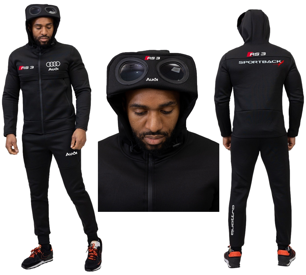 Audi RS3 Quattro Logo Bezel Hooded Tracking Jacket